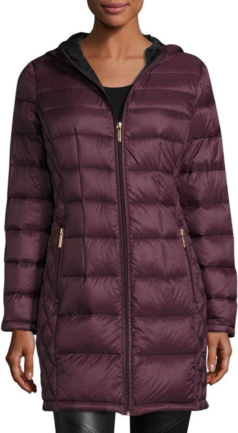 michael kors long eggplant coat|Michael Kors jacket.